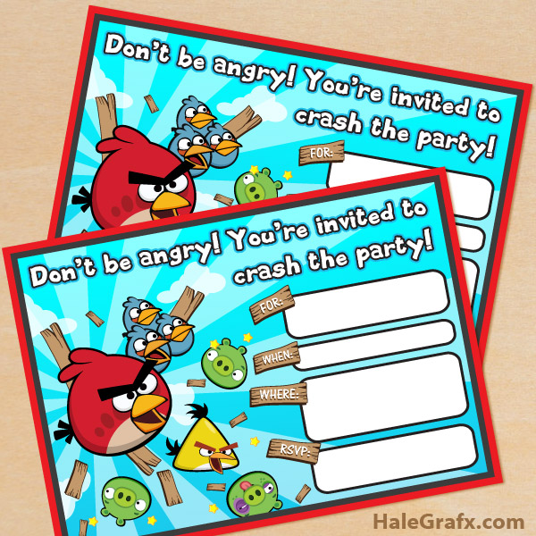 FREE Printable Angry Birds Birthday Invitation FREE Printable Angry Birds Birthday Invitation