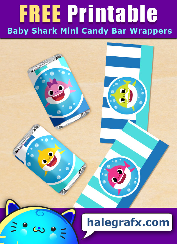 FREE Printable Baby Shark Mini Candy Bar Wrappers FREE Printable Baby Shark Mini Candy Bar Wrappers
