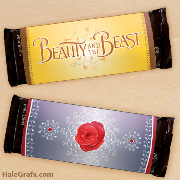 FREE Printable Beauty and the Beast Candy Bar Wrappers FREE Printable Beauty and the Beast Candy Bar Wrappers