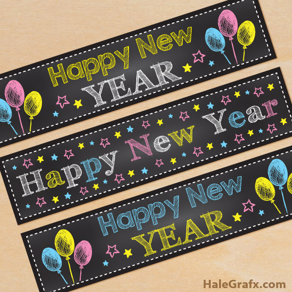 FREE Printable Chalk New Year Water Bottle Labels FREE Printable Chalk New Year Water Bottle Labels