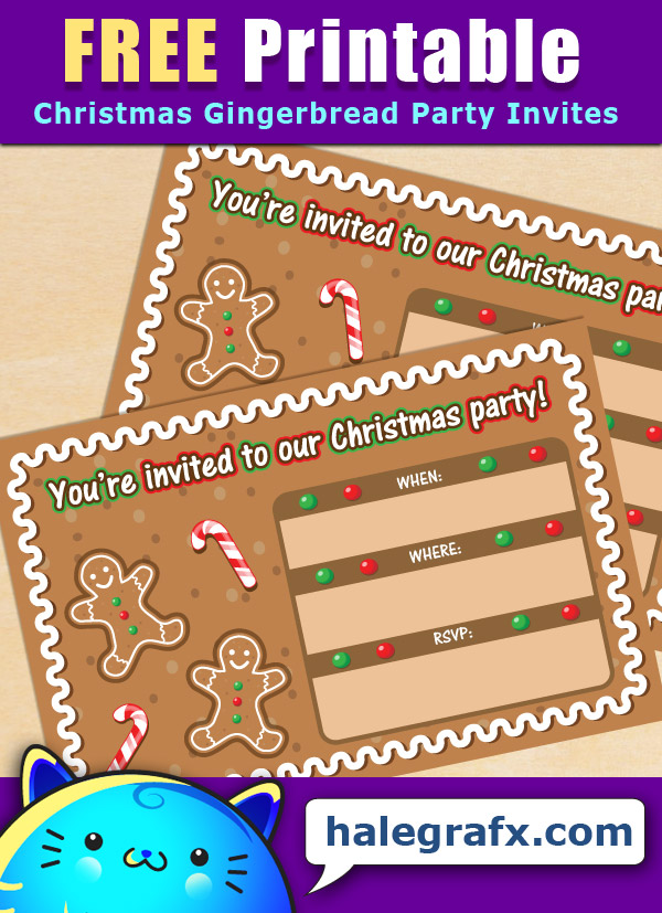 FREE Printable Gingerbread Christmas Party Invitation FREE Printable Gingerbread Christmas Party Invitation