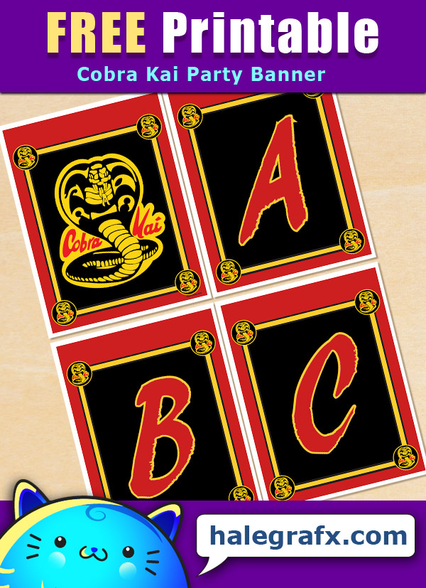 FREE Printable Cobra Kai Alphabet Banner Pack FREE Printable Cobra Kai Alphabet Banner Pack