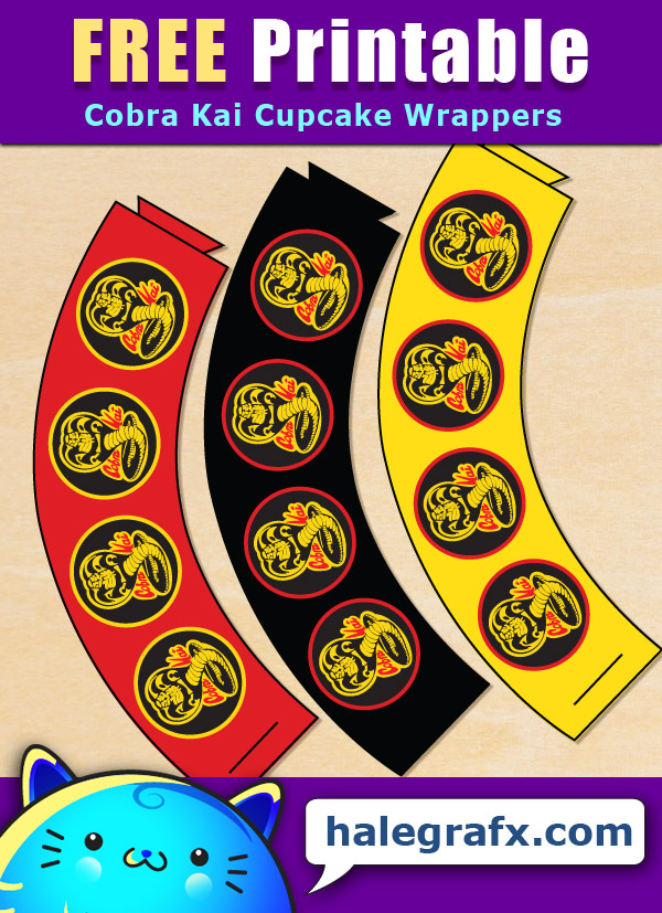 FREE Printable Cobra Kai Cupcake Wrappers FREE Printable Cobra Kai Cupcake Wrappers