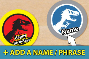 Add a name or phrase to your Jurassic Park cupcake toppers