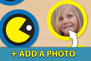 Add a photo to your Pac-man cupcake toppers Add a photo to your Pac-man cupcake toppers