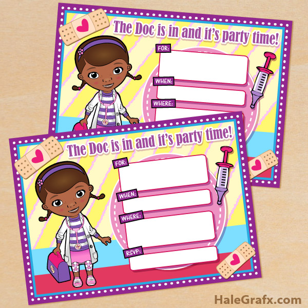 FREE Printable Disney Doc McStuffins Birthday Invitation FREE Printable Disney Doc McStuffins Birthday Invitation