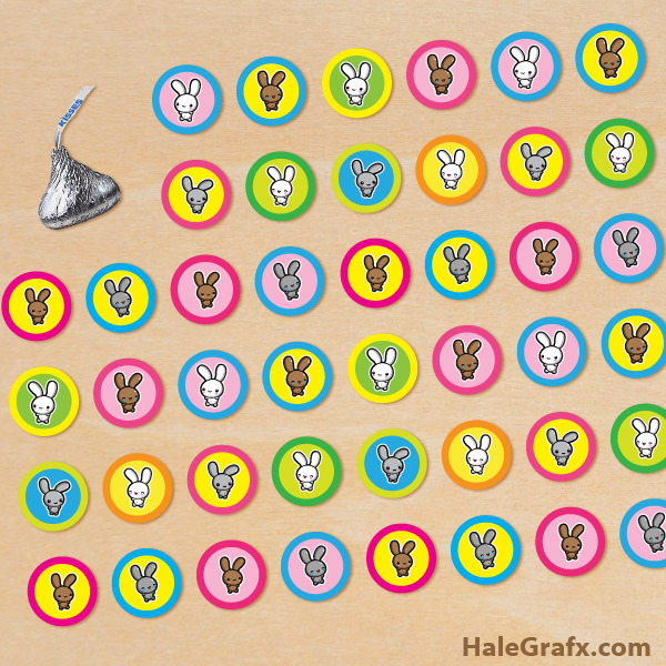 FREE Printable Easter Bunny Hershey’s Kisses Stickers FREE Printable Easter Bunny Hershey’s Kisses Stickers