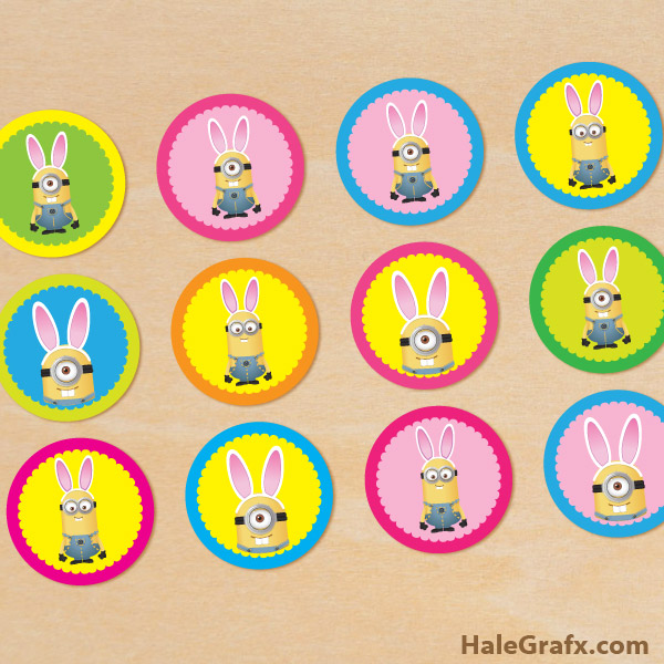FREE Printable Easter Bunny Minion Cupcake Toppers FREE Printable Easter Bunny Minion Cupcake Toppers