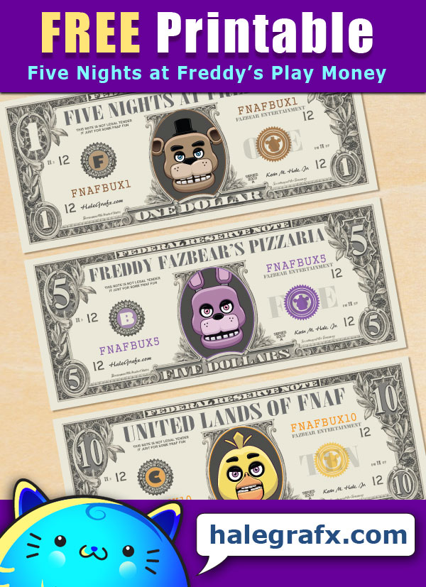 FREE Printable Five Nights at Freddy's Play Money FREE Printable Five Nights at Freddy's Play Money