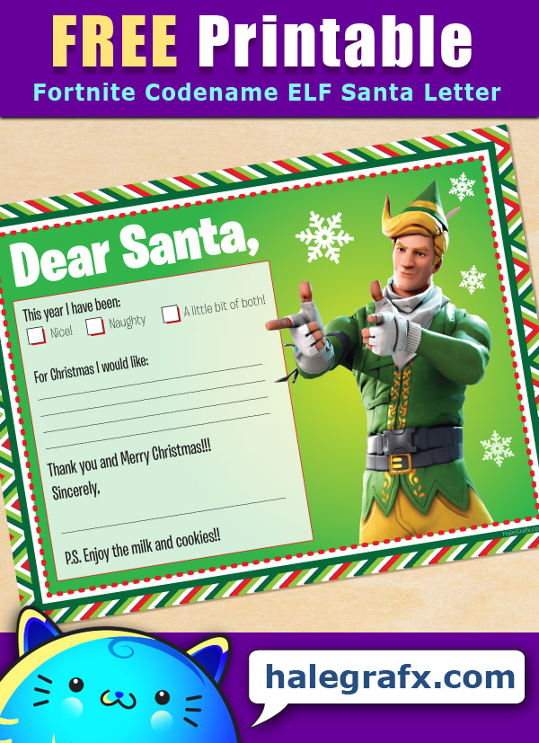 FREE Printable Fortnite Codename Elf Santa letter FREE Printable Fortnite Codename Elf Santa letter