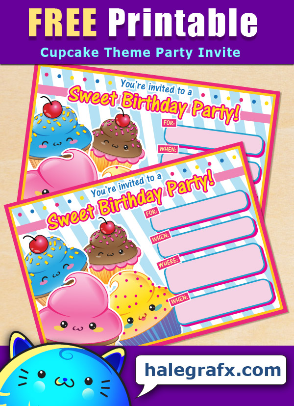 FREE Printable Cupcake Theme Birthday Invitation FREE Printable Cupcake Theme Birthday Invitation