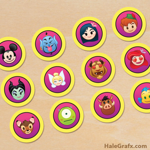 FREE Printable Disney Emoji Blitz Cupcake Toppers FREE Printable Disney Emoji Blitz Cupcake Toppers