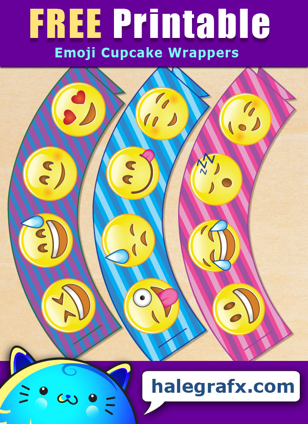 FREE Printable Emoji Cupcake Wrappers FREE Printable Emoji Cupcake Wrappers