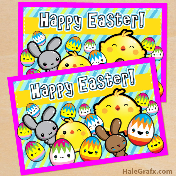 FREE Printable Cute Kawaii Easter Card FREE Printable Cute Kawaii Easter Card