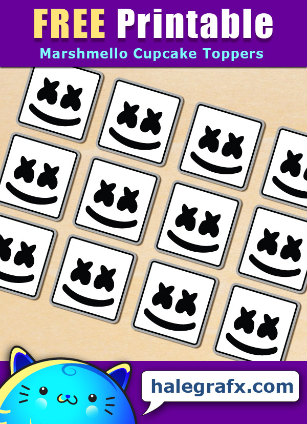 FREE Printable Marshmello Cupcake Toppers FREE Printable Marshmello Cupcake Toppers