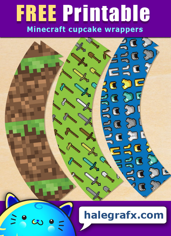 FREE Printable Minecraft Cupcake Wrappers FREE Printable Minecraft Cupcake Wrappers