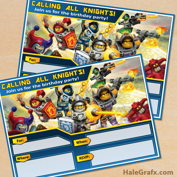 FREE Printable Nexo Knights Party Invitation FREE Printable Nexo Knights Party Invitation