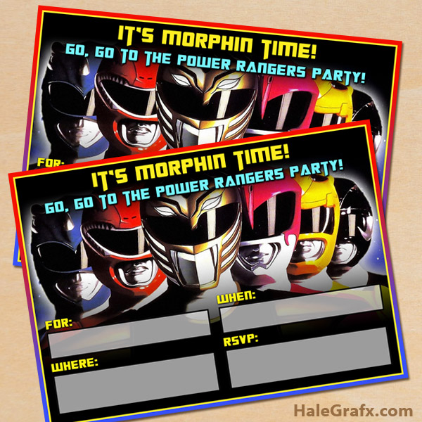 FREE Printable Power Rangers Party Invitation FREE Printable Power Rangers Party Invitation