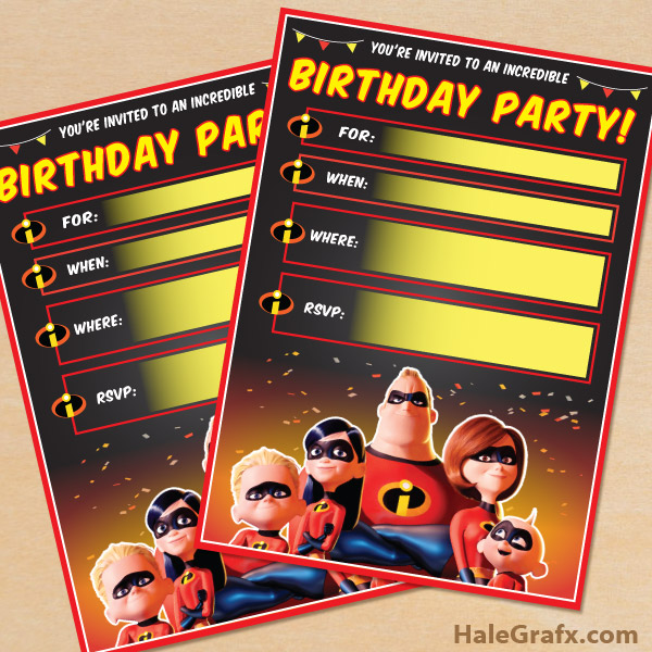 FREE Printable Incredibles Party Invitation FREE Printable Incredibles Party Invitation