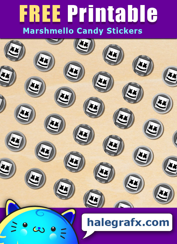 FREE Printable Fortnite Marshmello Candy Stickers FREE Printable Fortnite Marshmello Candy Stickers