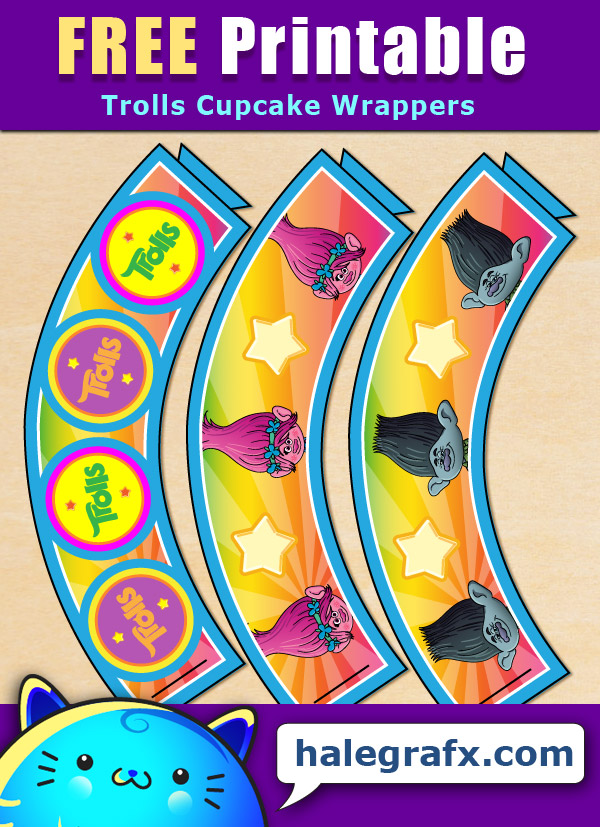 FREE Printable Trolls Cupcake Wrappers FREE Printable Trolls Cupcake Wrappers