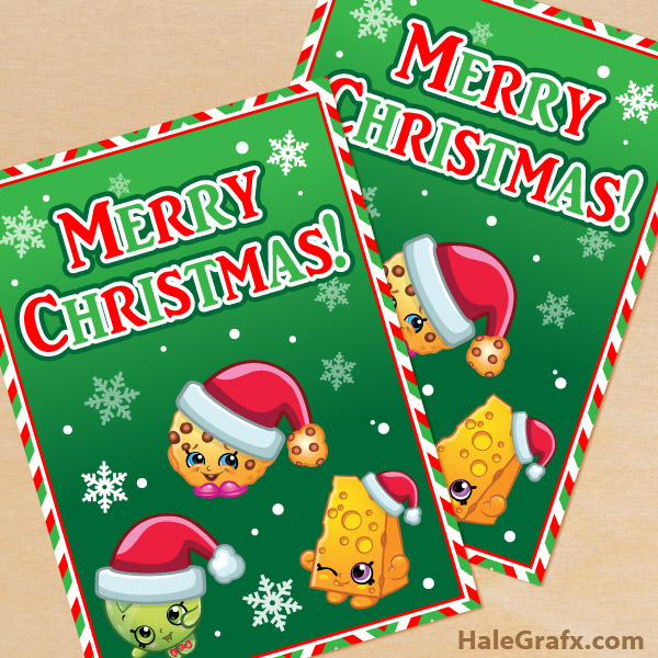 FREE Printable Christmas Shopkins Greeting Card FREE Printable Christmas Shopkins Greeting Card