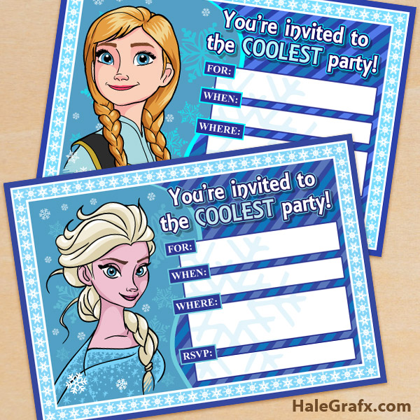 FREE Printable Frozen Elsa and Anna Birthday Party Invitations FREE Printable Frozen Elsa and Anna Birthday Party Invitations