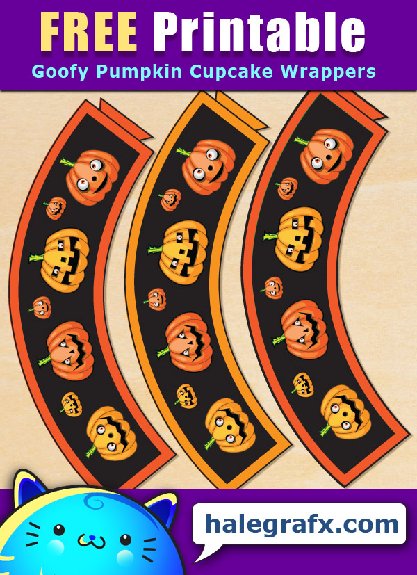 FREE Printable Halloween Goofy Pumpkin Cupcake Wrappers FREE Printable Halloween Goofy Pumpkin Cupcake Wrappers