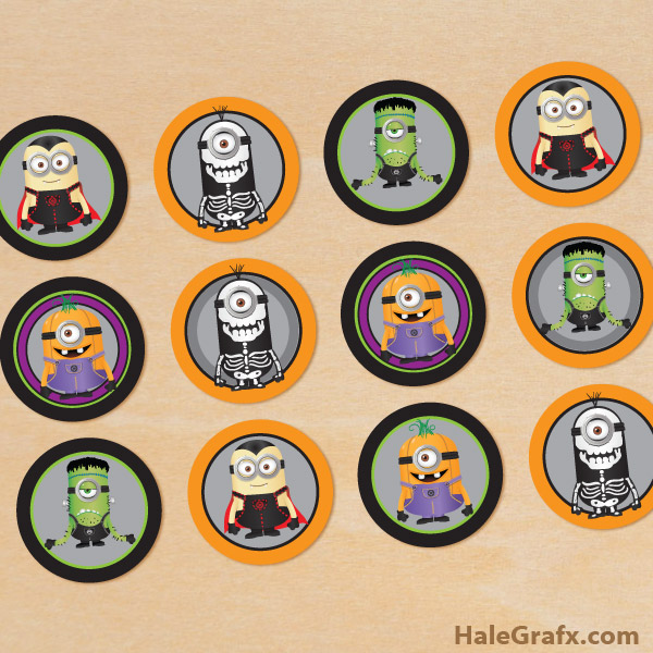 FREE Printable Halloween Minions Cupcake Toppers FREE Printable Halloween Minions Cupcake Toppers