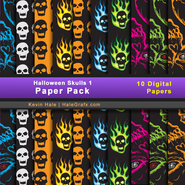 FREE Halloween Skulls Digital Paper Pack FREE Halloween Skulls Digital Paper Pack