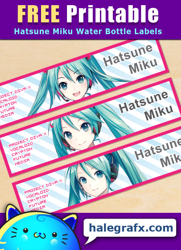 Free Printable Hatsune Miku Water Bottle Labels Free Printable Hatsune Miku Water Bottle Labels