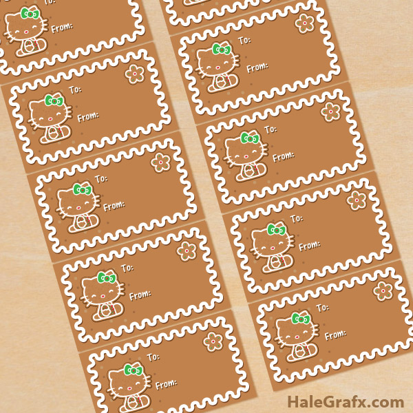 FREE Printable Christmas Hello Kitty Gingerbread Gift Tags FREE Printable Christmas Hello Kitty Gingerbread Gift Tags
