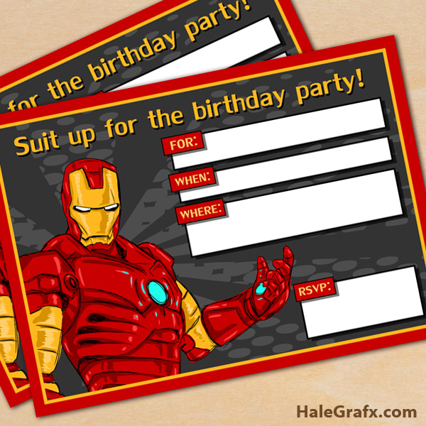 FREE Printable Avengers Iron Man Birthday Invitation FREE Printable Avengers Iron Man Birthday Invitation