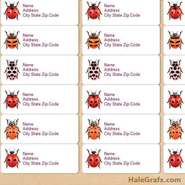 FREE Printable ladybug Species Address Labels FREE Printable ladybug Species Address Labels