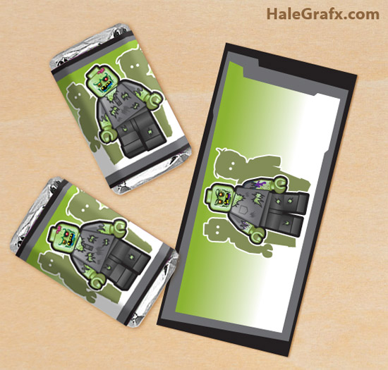 FREE Printable LEGO Zombie Mini Candy Bar Wrappers FREE Printable LEGO Zombie Mini Candy Bar Wrappers
