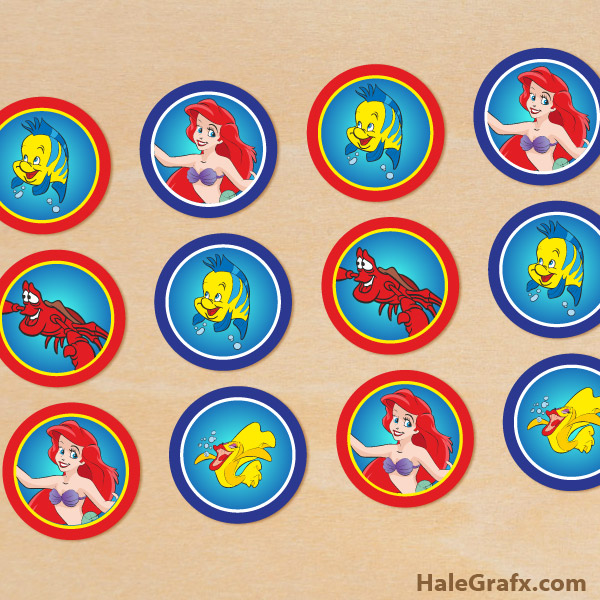 FREE Printable Disney Little Mermaid Cupcake Toppers FREE Printable Disney Little Mermaid Cupcake Toppers