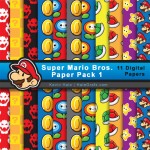 FREE Super Mario Bros Digital Paper Pack