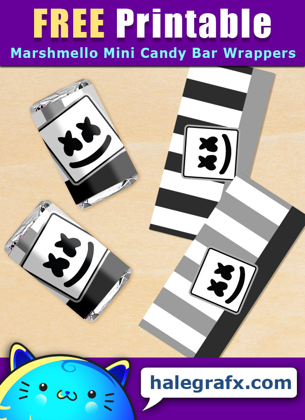 FREE Printable DJ Marshmello Mini Candy Bar Wrappers FREE Printable DJ Marshmello Mini Candy Bar Wrappers