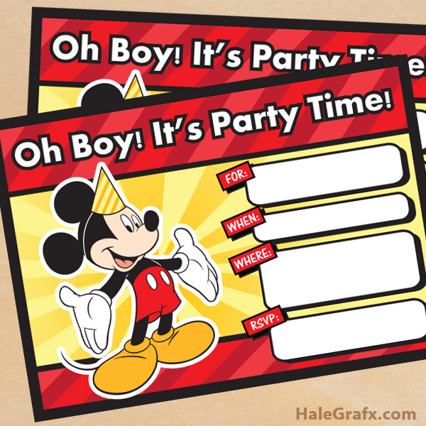 FREE Printable Mickey Mouse Birthday Invitation FREE Printable Mickey Mouse Birthday Invitation