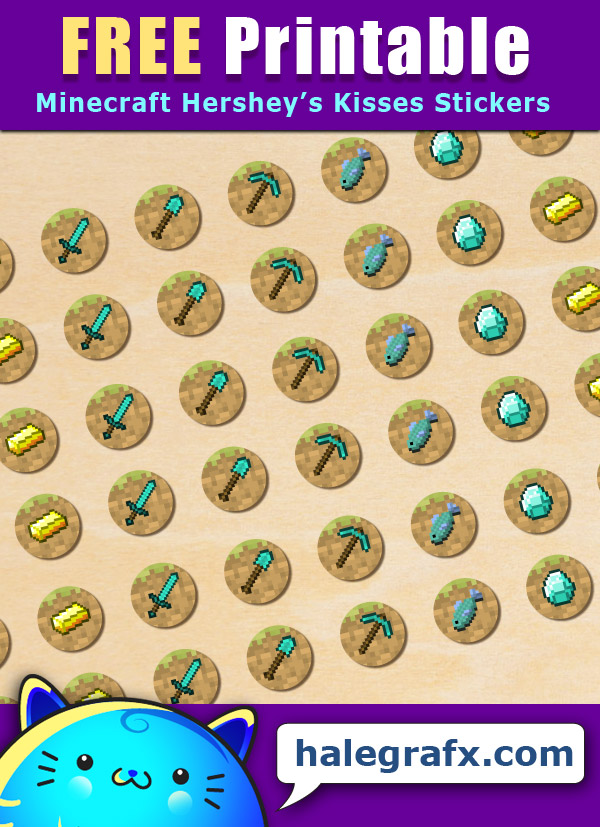FREE Printable Minecraft Hershey’s Kisses Stickers FREE Printable Minecraft Hershey’s Kisses Stickers