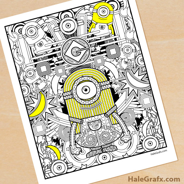 FREE Printable Minion Coloring Page for Adults FREE Printable Minion Coloring Page for Adults