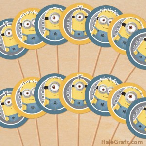 Free printable minion cupcake toppers Free printable minion cupcake toppers