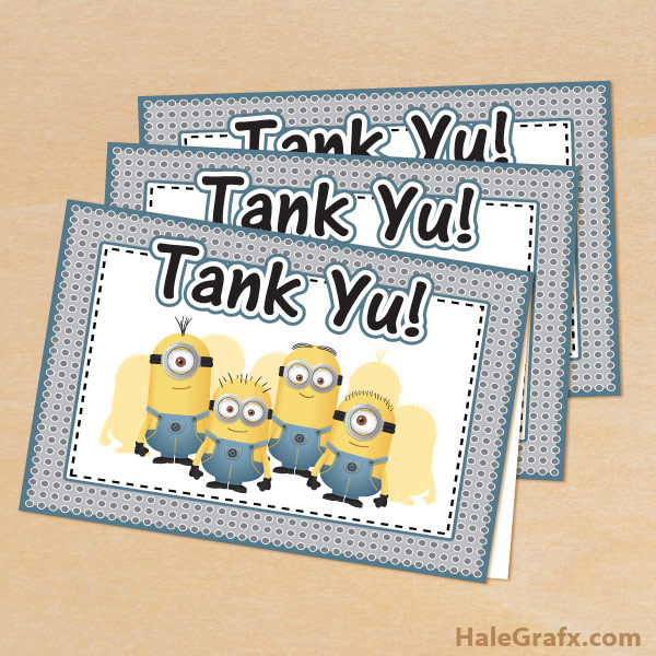 FREE Printable Despicable Me Minions Thank You Cards FREE Printable Despicable Me Minions Thank You Cards