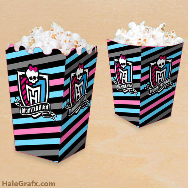 FREE Printable Monster High Popcorn Box FREE Printable Monster High Popcorn Box