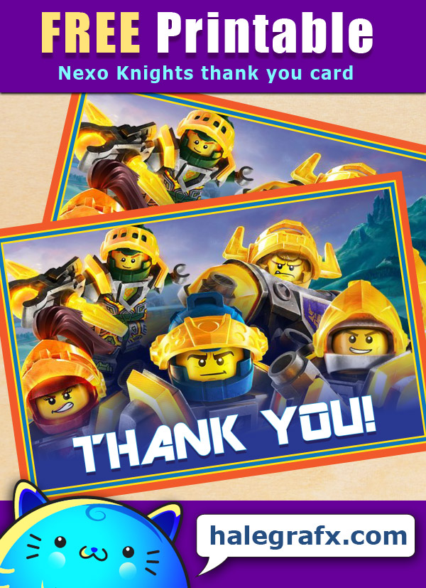 FREE Printable LEGO Nexo Knights Thank You Card FREE Printable LEGO Nexo Knights Thank You Card