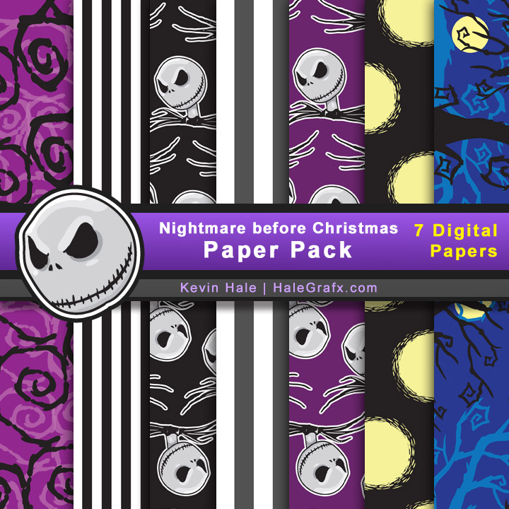 nightmare before christmas digital paper pack