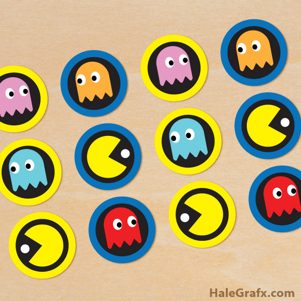 FREE Printable Retro Pac-man Cupcake Toppers FREE Printable Retro Pac-man Cupcake Toppers