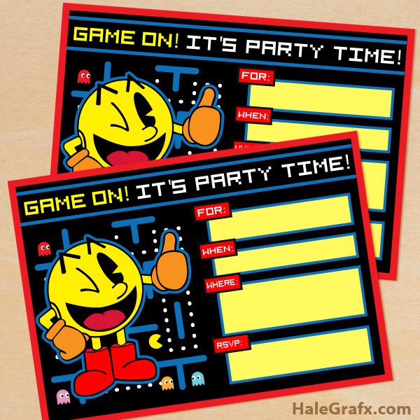 FREE Printable Retro Pac-man Birthday Invitation FREE Printable Retro Pac-man Birthday Invitation