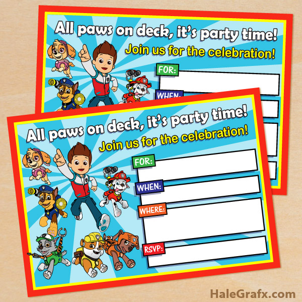 FREE Printable Paw Patrol Birthday Invitation FREE Printable Paw Patrol Birthday Invitation