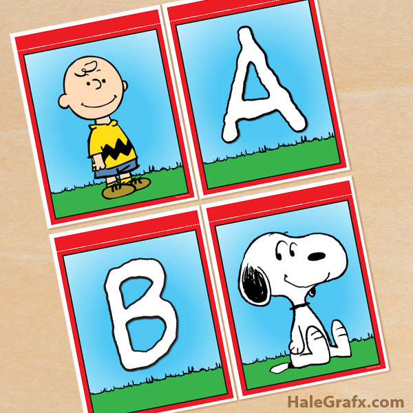 FREE Printable Peanuts Alphabet Banner Pack FREE Printable Peanuts Alphabet Banner Pack